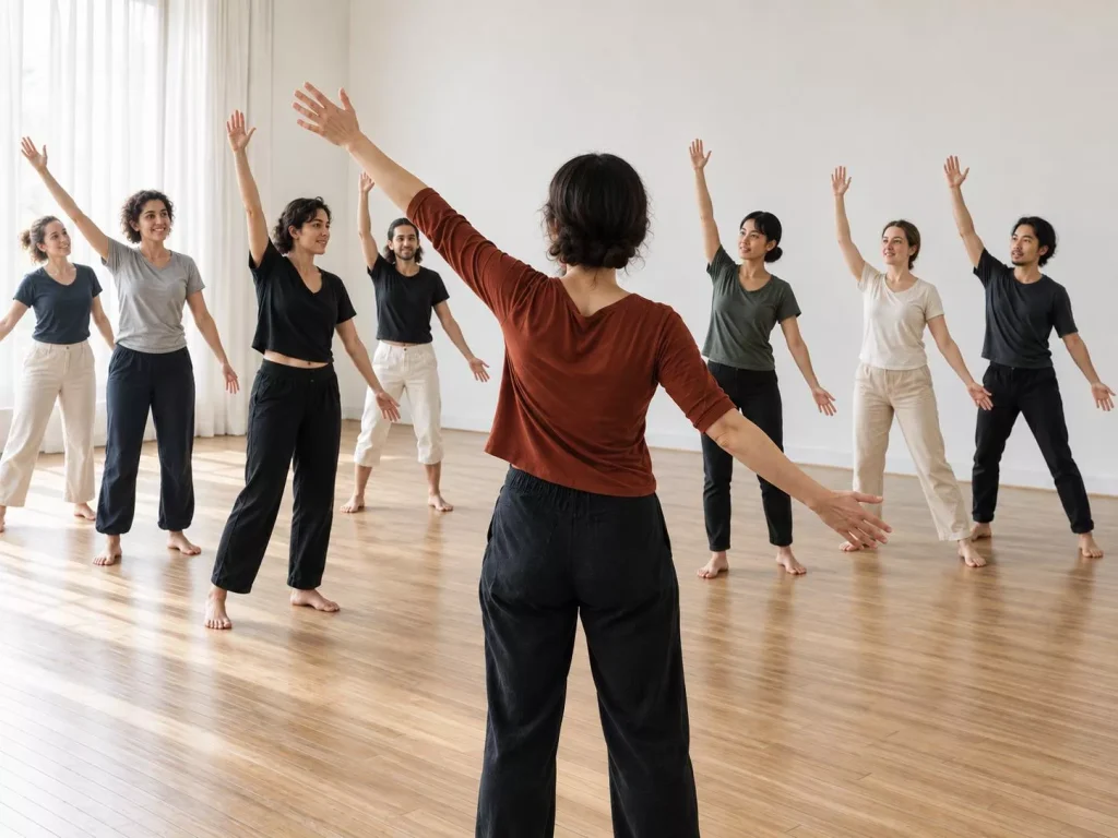 donne in gruppo durante una lezione di drammaterapia